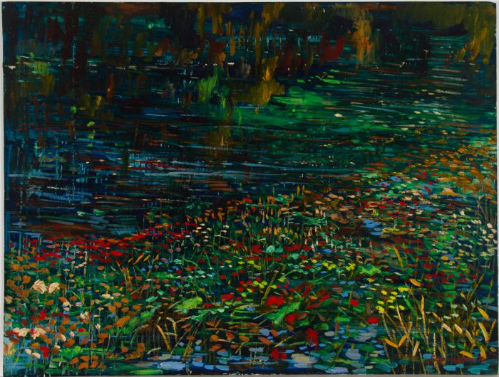 John Cherrington (1931-2015) - 1976 Acrylic, Floral Lakeside Scene