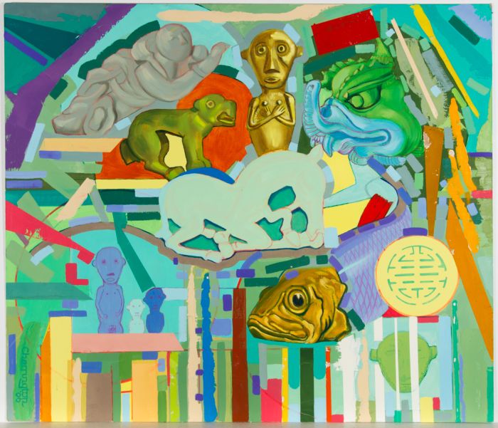 John Cherrington (1931-2015) - 2006 Oil, Abstract Artefact Arrangement