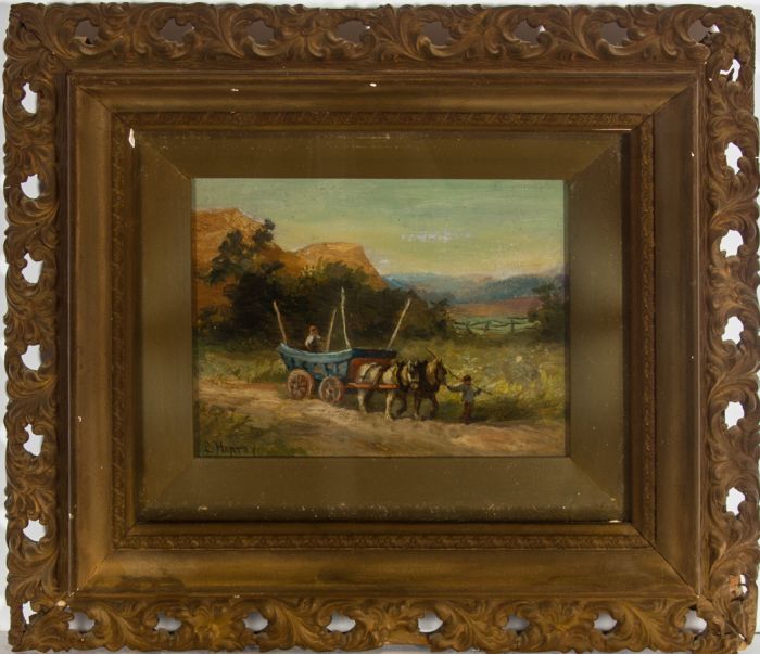 E. Hartry (fl.1883-1909) - Framed Late 19th Century Oil, Study of a Horse & Cart