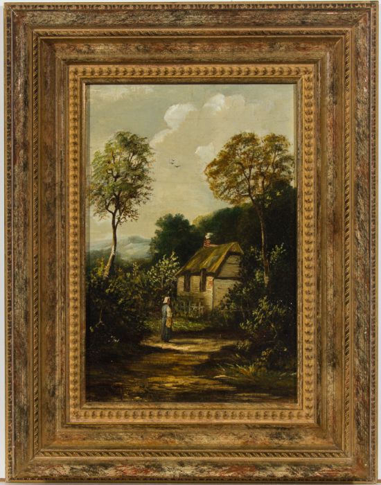 Framed Late 19th Century Oil - Rural Landscape with Cottage