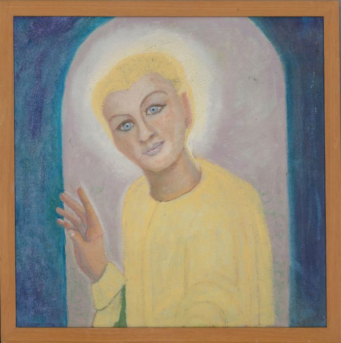 June Walsh (b.1930) - Framed 2001 Oil, Angel of Perseverance