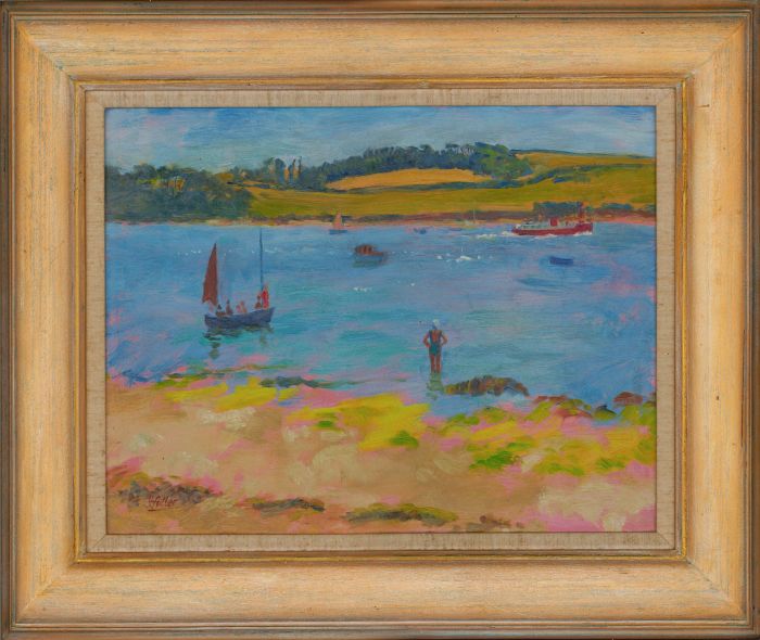 Yvonne Fuller (b.1940) - Signed & Framed 1999 Oil, The Bather, St. Mawes