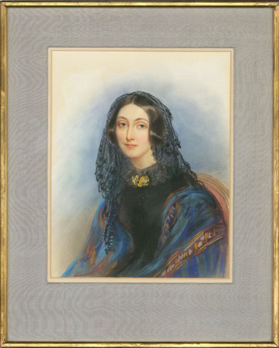 Fine Mid 19th Century Watercolour - Portrait of Harriet Nicholas