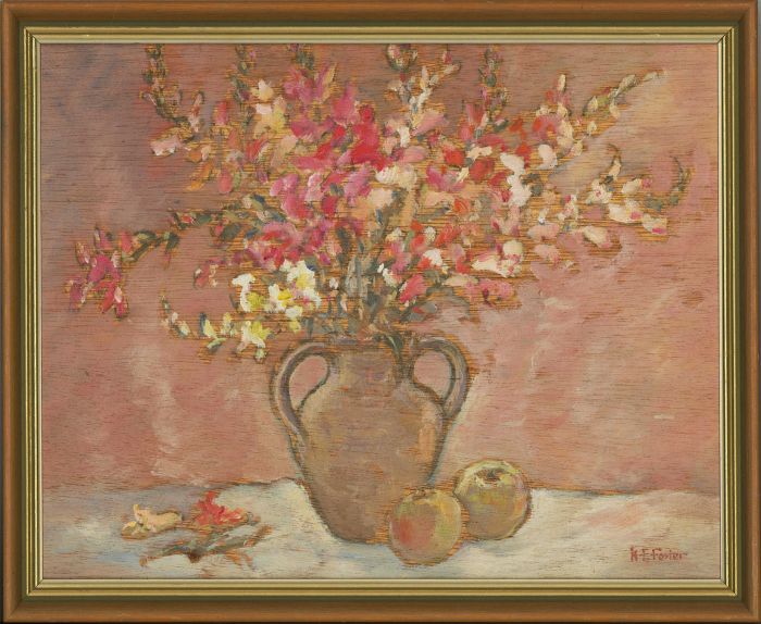 Henry E. Foster (1921-2010) - Framed 1972 Oil, Antirrhinums