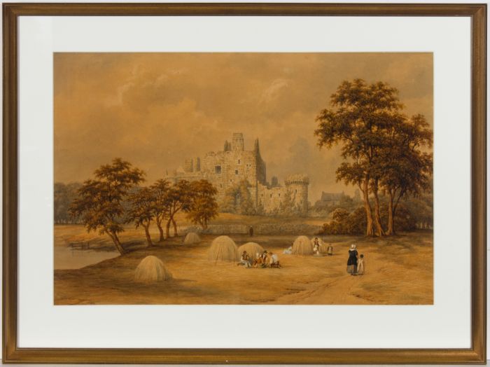 John Dobbin (1815-1888) - Framed 1848 Watercolour, View of Craigmillar Castle