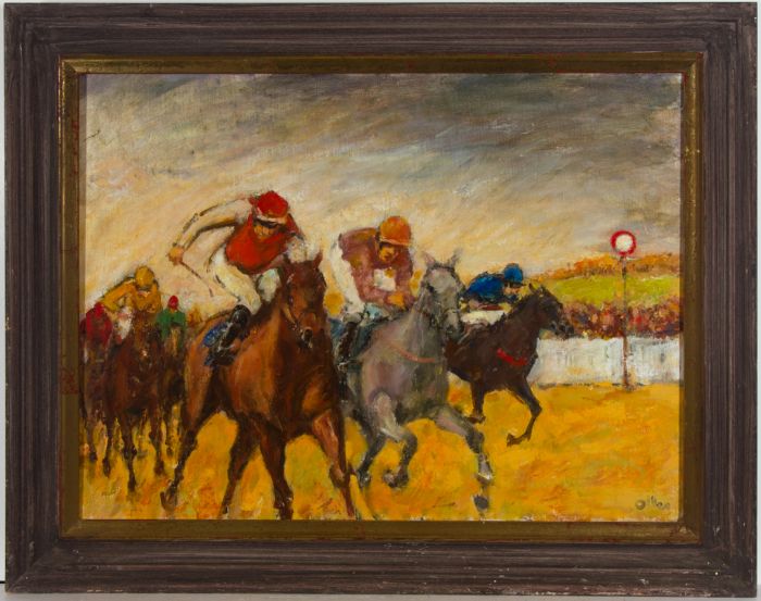 Ronald Olley (b.1923) - 20th Century Oil, The Final Furlong