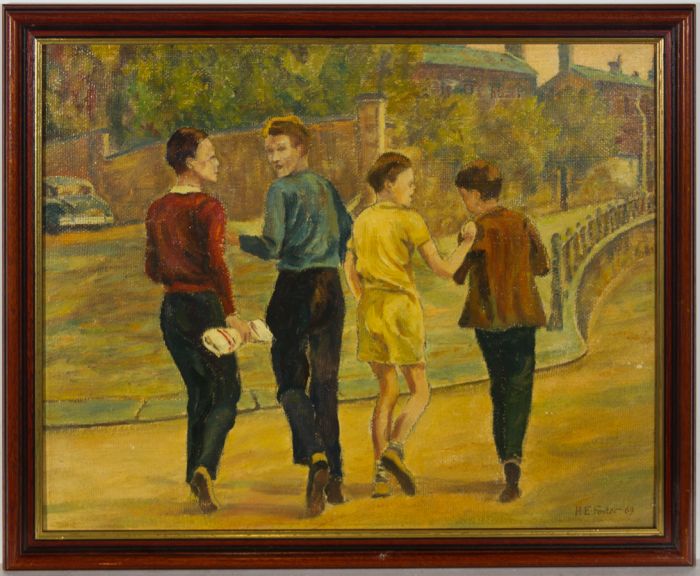 Henry E. Foster (1921-2010) - 1969 Oil, A Foursome, Redditch