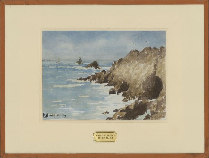 Chris Paris - Mid 20th Century Watercolour, Pointe du Raz, Brittany