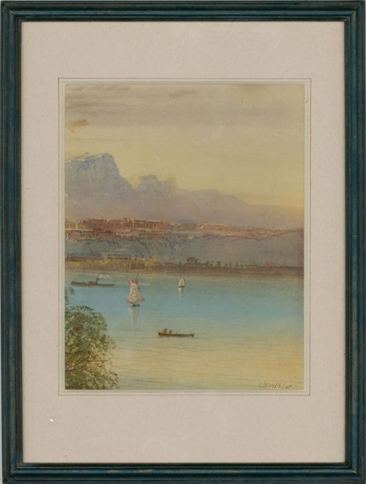 Lennard Lewis RA (1826-1913) - 1890 Watercolour, Boats on the Nile