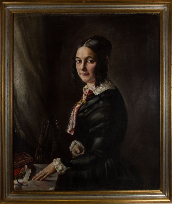 Fine Late 19th Century Oil - Engagement Portrait of a Lady