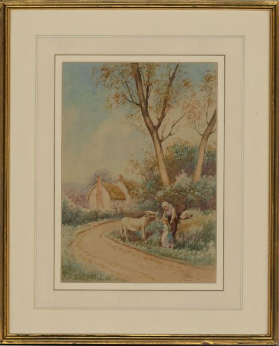 G. Hall - Signed & Framed Late 19th Century Watercolour, Child with a Donkey