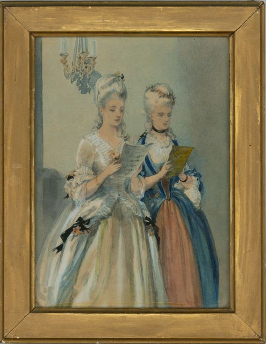 Framed Late 19th Century Watercolour - The Singers