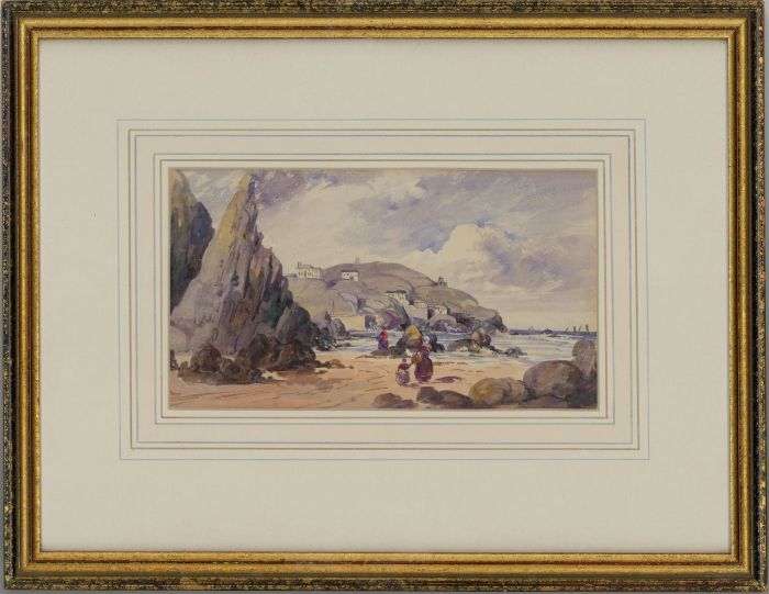 Framed Late 19th Century Watercolour - Coastal Landscape