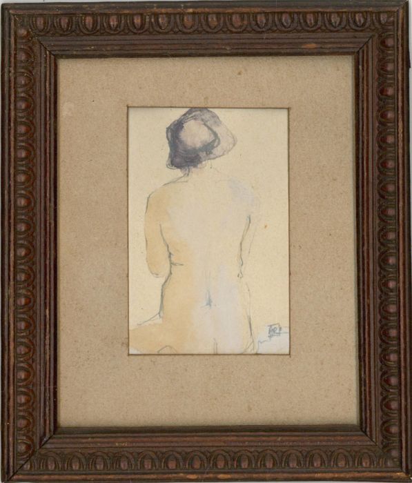 P.A.R - Framed Early 20th Century Graphite Drawing, Seated Female Nude