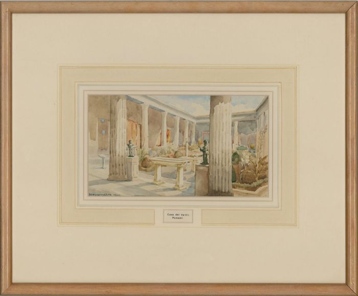 Framed Mid 20th Century Watercolour - Casa dei Vettii, Pompei