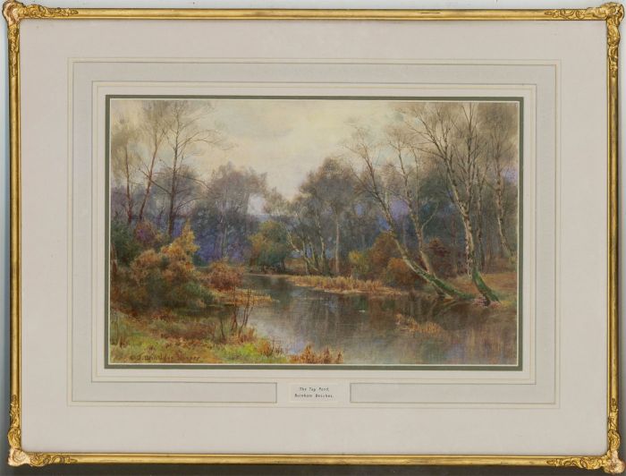 J Windsor Hooper - Fine Late 19th Century Watercolour, The Top Pond, Burnham