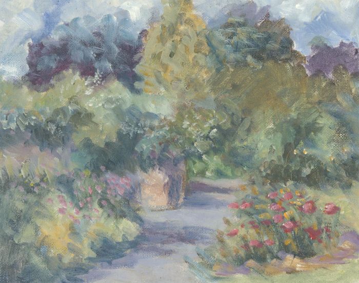 John A. Case - Two 20th Century Acrylics - Floral Spring Landscapes