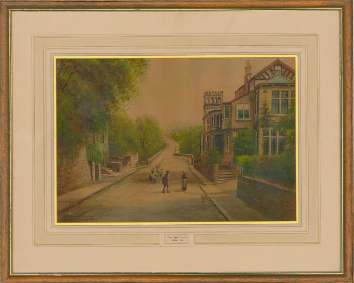 Albert Milton Drinkwater (1862-1923) - Watercolour, The High Street, Boston Spa