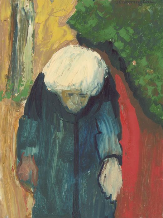 John Cherrington (1931-2015) - Signed 20th Century Oil, Abstracted Portrait