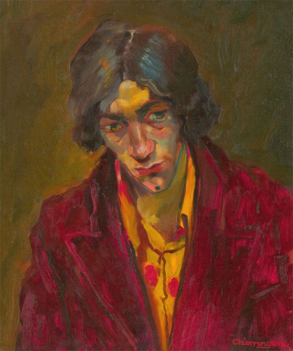 John Cherrington (1931-2015) - 20th Century Oil, Young Man in Red