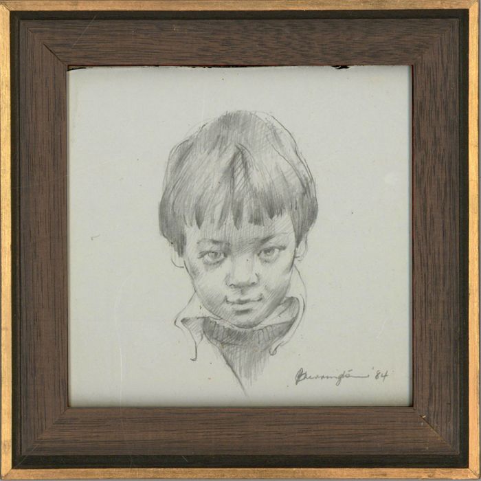 John Cherrington (1931-2015) - 1984 Graphite Drawing, Portrait of a Boy