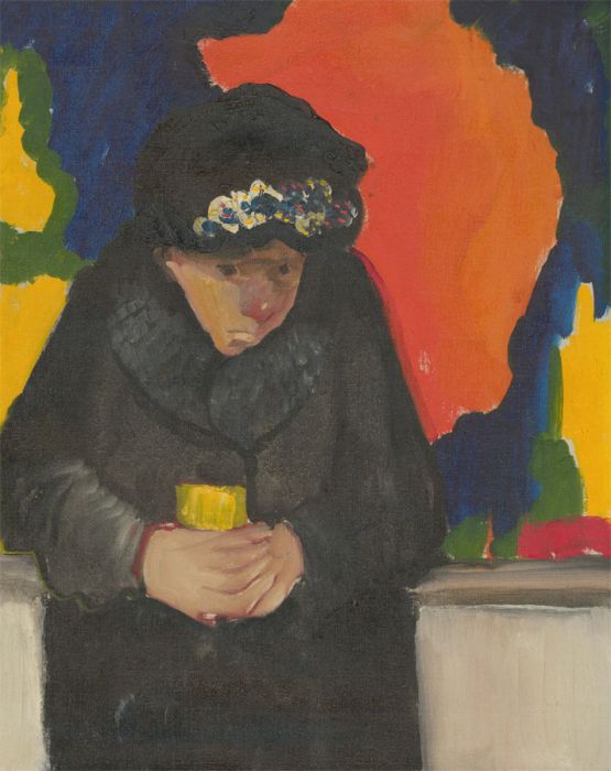 John Cherrington (1931-2015) - 20th Century Oil, Lady in a Black Coat