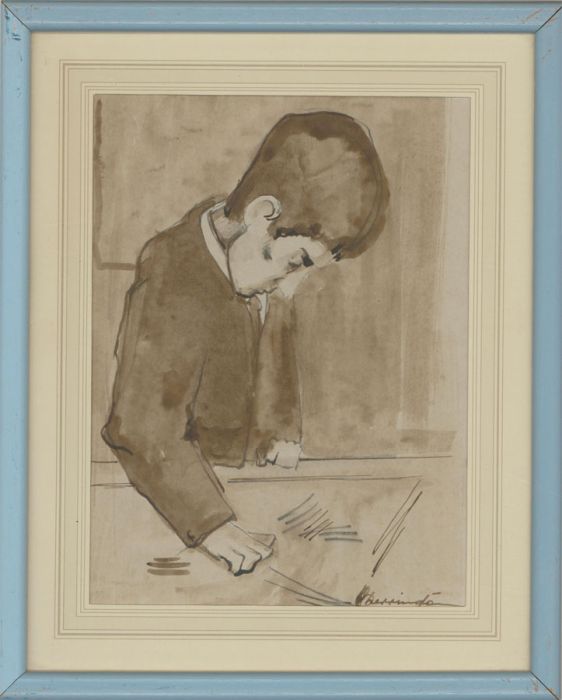 John Cherrington (1931-2015) - 20th Century Pen and Ink Drawing, The Young Man