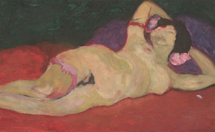 Edith Birkin (1927-2018) - 20th Century Oil, Nude in Red