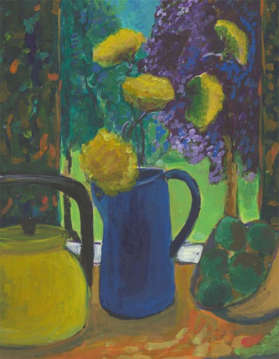 Edith Birkin (1927-2018) - 20th Century Acrylic, Yellow Summer Flowers