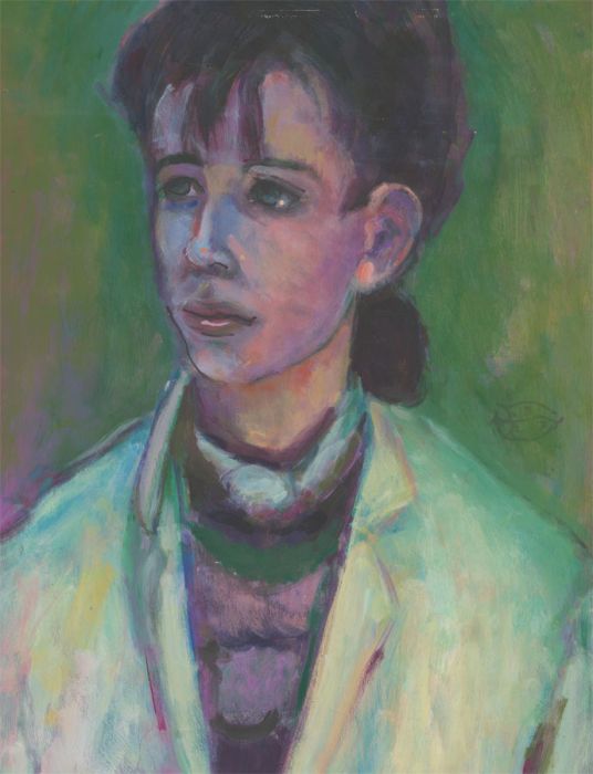 Edith Birkin (1927-2018) - 20th Century Acrylic, Portrait of a Scientist