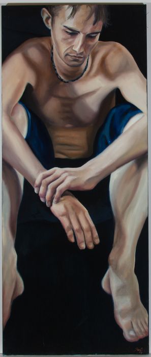 Toni - Signed 2004 Oil, Melancholic Young Man