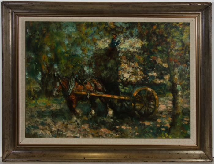 Attrib. Harry Fidler RBA (1856-1935) - Very Fine Late 19th Century Oil, Hay Cart