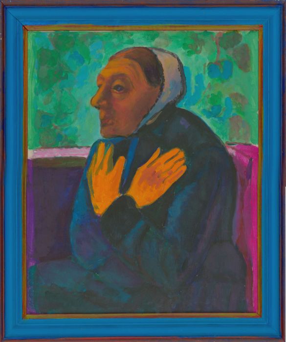 Edith Birkin (1927-2018) - 20th Century Acrylic, Portrait of an Elderly Lady