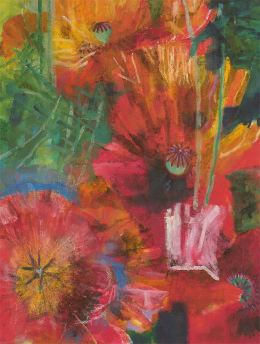 John Ivor Stewart PPPS (1936-2018) - Contemporary Oil, Vibrant Flowers