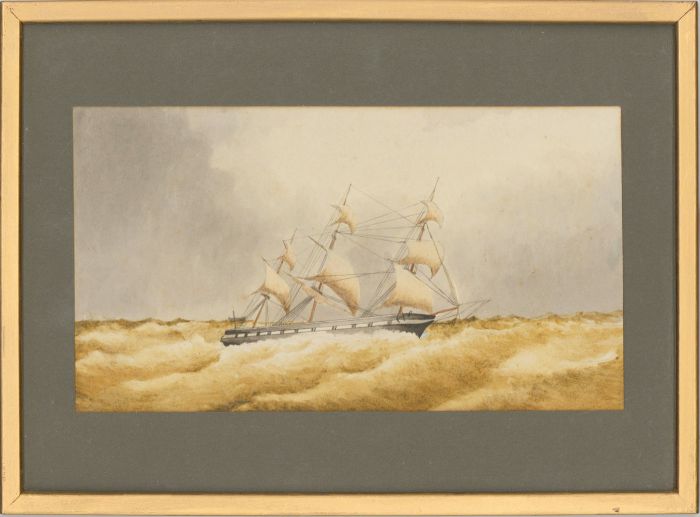 Framed Mid 19th Century Watercolour - Sailing Ship