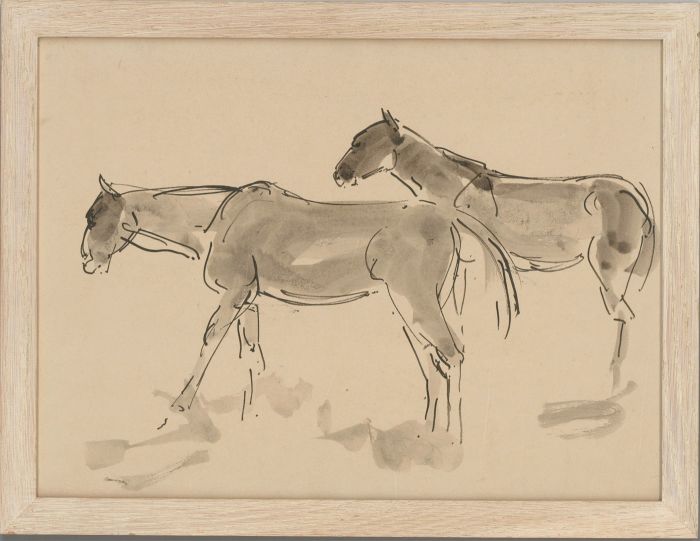 Albert Lawrence Hammonds - Mid 20th Century Pen and Ink Drawing, Study of Horses