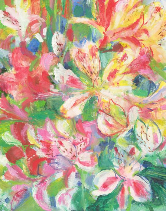 John Ivor Stewart PPPS (1936-2018) - Contemporary Acrylic, Abundance of Lilies