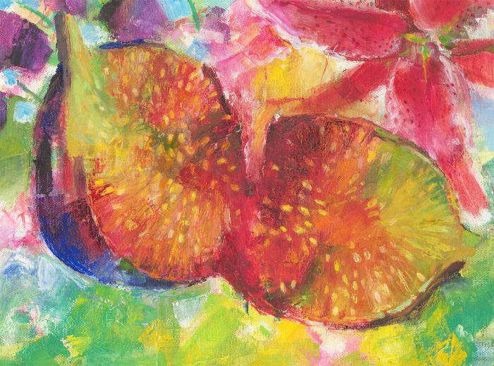John Ivor Stewart PPPS (1936-2018) - Contemporary Oil, Figs and lilies