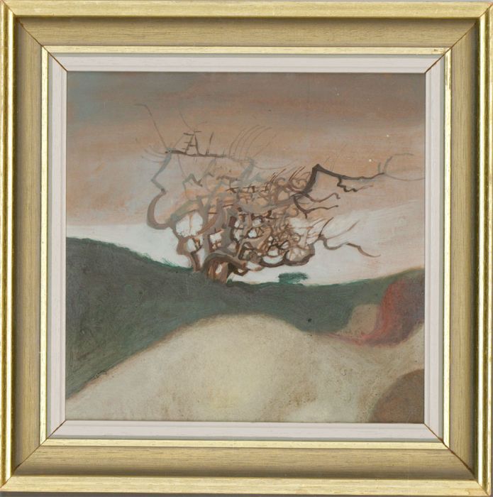John Ivor Stewart PPPS (1936-2018) - Framed 1973 Oil, Blackthorn Wind