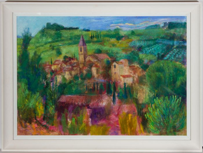 John Ivor Stewart PPPS (1936-2018) - 2014 Pastel, Mirabel-aux-Baronnies, Drome