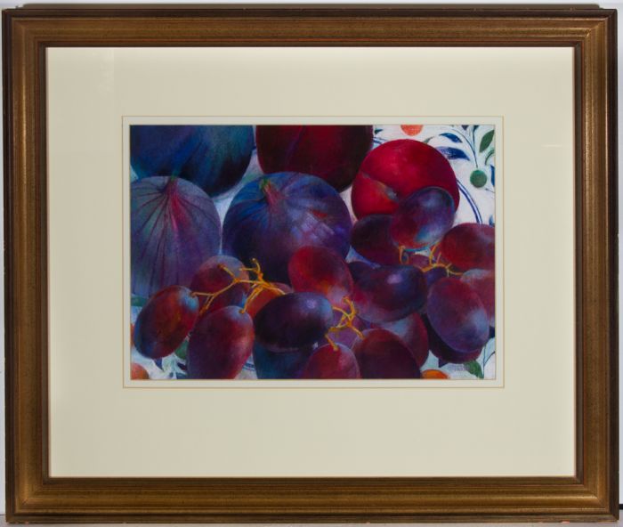 John Ivor Stewart PPPS (1936-2018) - Contemporary Pastel, Figs, Plums & Grapes