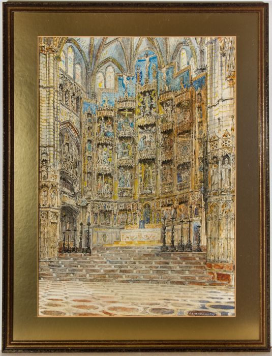 Arthur Edward Henderson FSA (1870-1956) - Watercolour, Capilla Mayor, Toledo