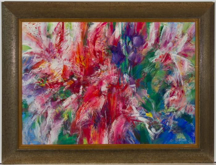 John Ivor Stewart PPPS (1936-2018) - Contemporary Pastel, Stargazer & Lisianthus