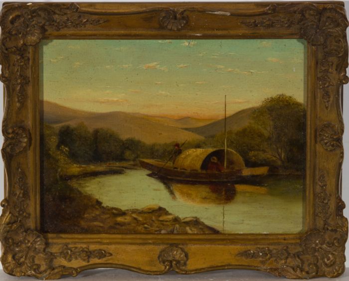 C.L - Ornately Framed Late 19th Century Oil, A River Landscape