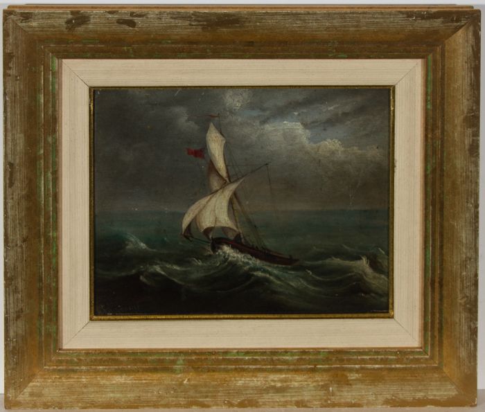 H. Kingcome - Framed Late 19th Century Oil, Sailing Ship in Rough Seas