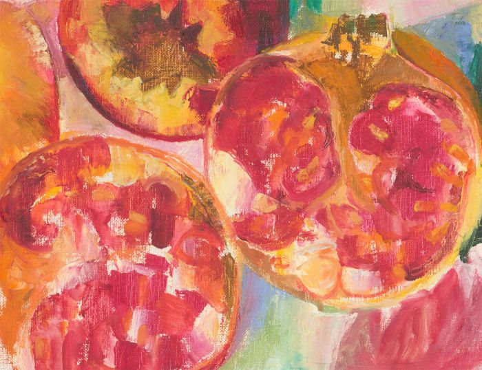 John Ivor Stewart PPPS (1936-2018) - Contemporary Acrylic, Pomegranate Halves