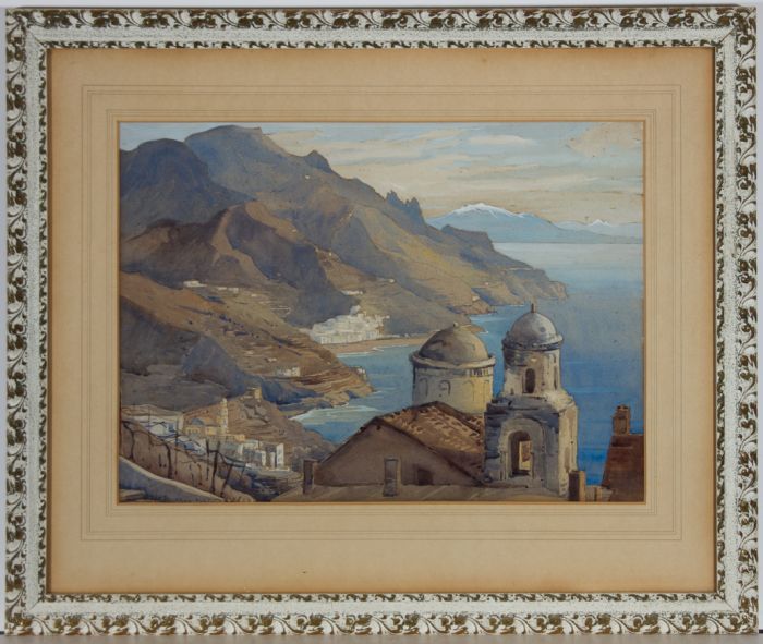  Eric Walter Powell (1886-1933) - Signed 1927 Watercolour, Continental Coastline