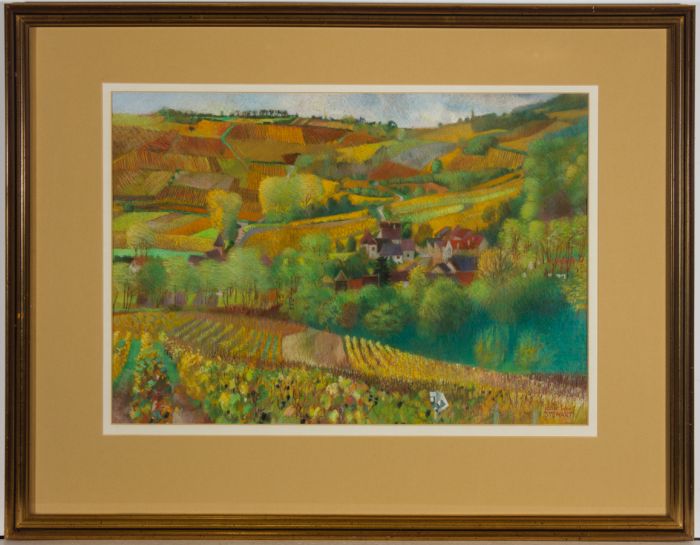 John Ivor Stewart PPPS (1936-2018) - Cont. Pastel, Towards Sampigny-lès-Maranges