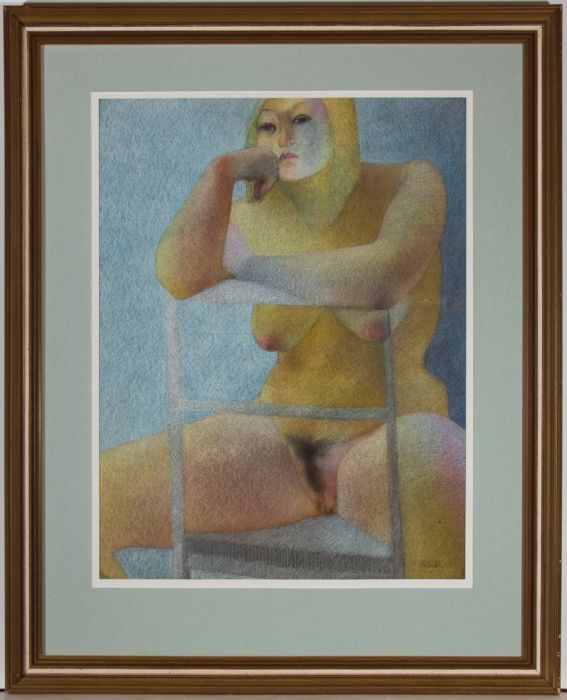 John Ivor Stewart PPPS (1936-2018) - Contemporary Pastel, Seated Female Nude