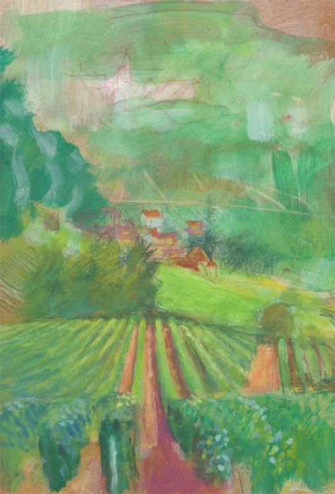John Ivor Stewart PPPS (1936-2018) - Contemporary Acrylic, French Vineyard